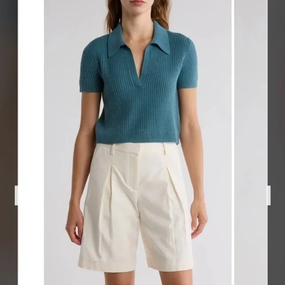 TWP Margaux Johnny Collar Cashmere Top in Junebug